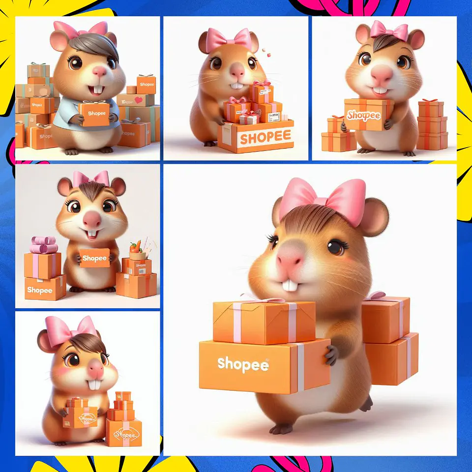 Kit Digital Capivara Rainha da Shopee em Png 3