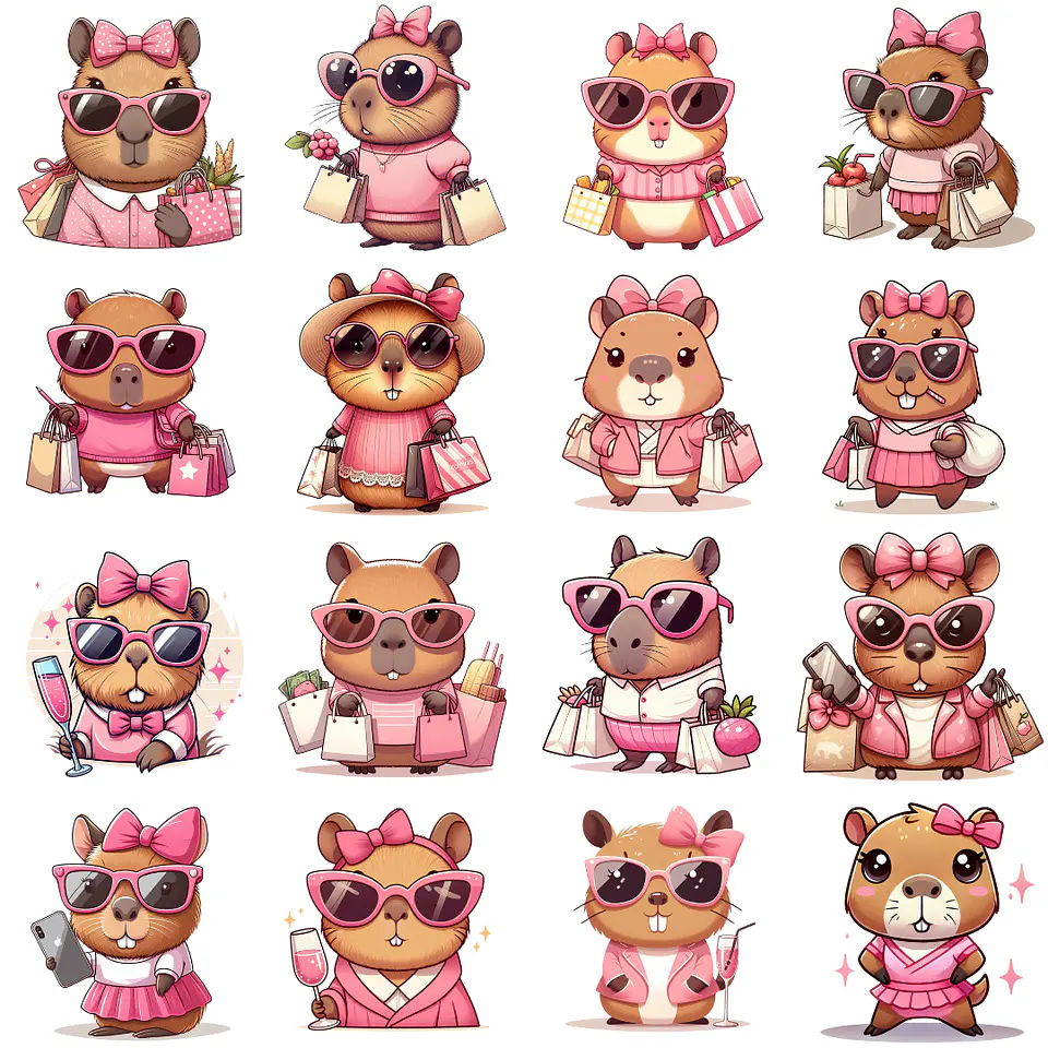 Kit Digital Capivara Me Mimei em Png 3