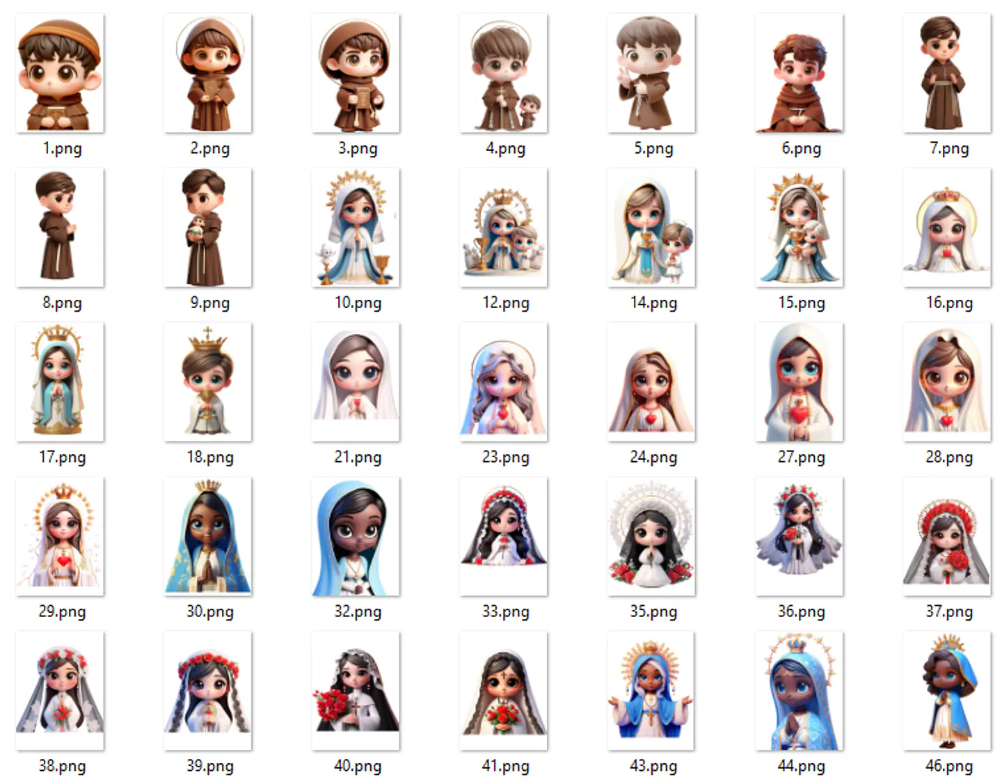 Kit Digital Santinhos 3d em Png  2