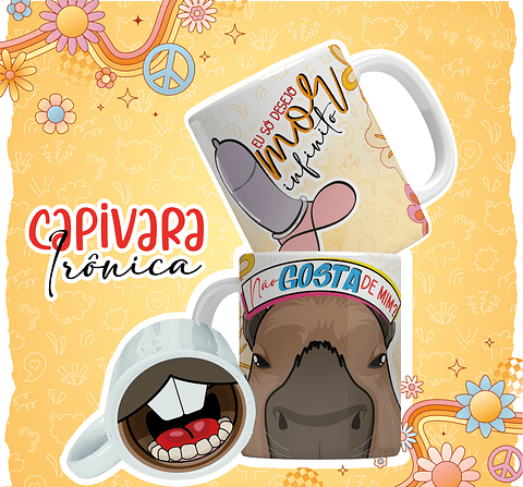 12 Artes para Caneca Capivara Debochada Arquivo em Jpg