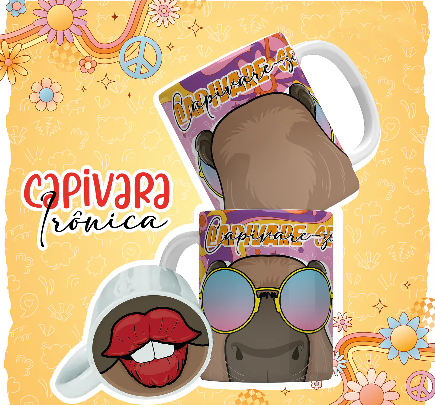 12 Artes para Caneca Capivara Debochada Arquivo em Jpg 2