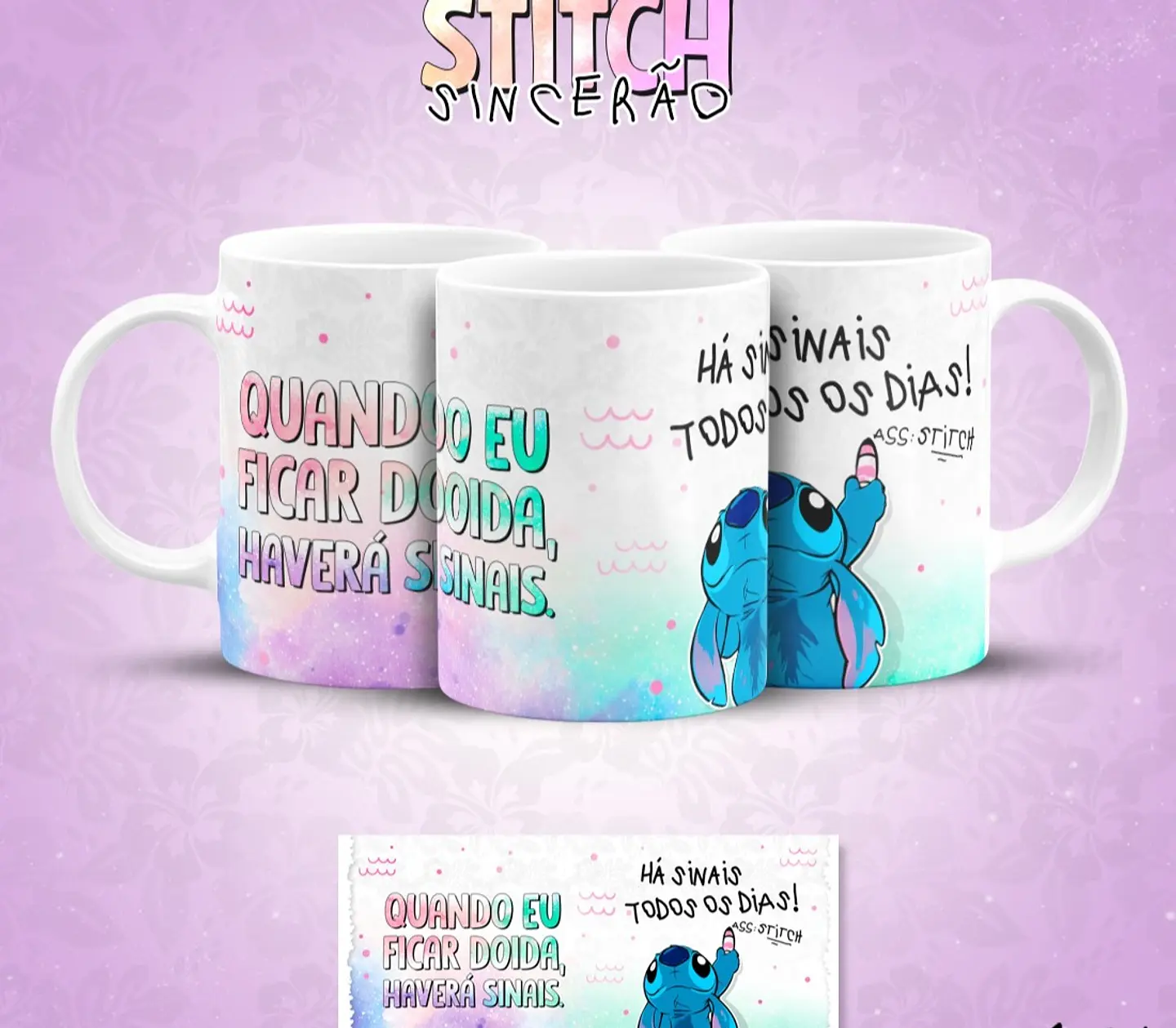 13 Artes para Caneca Stitch Sincerão Arquivo em Jpg  1