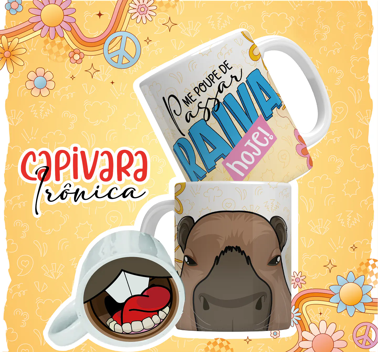 12 Artes para Caneca Capivara Debochada Arquivo em Jpg 3