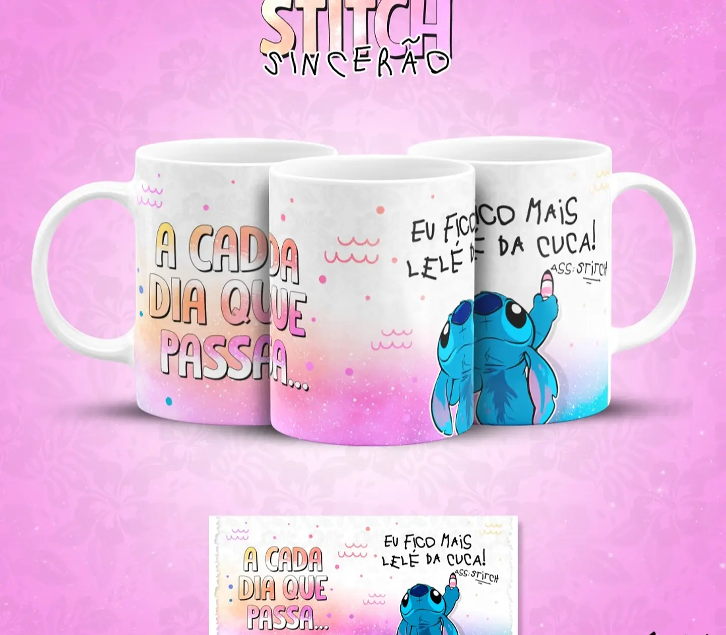 13 Artes para Caneca Stitch Sincerão Arquivo em Jpg  5