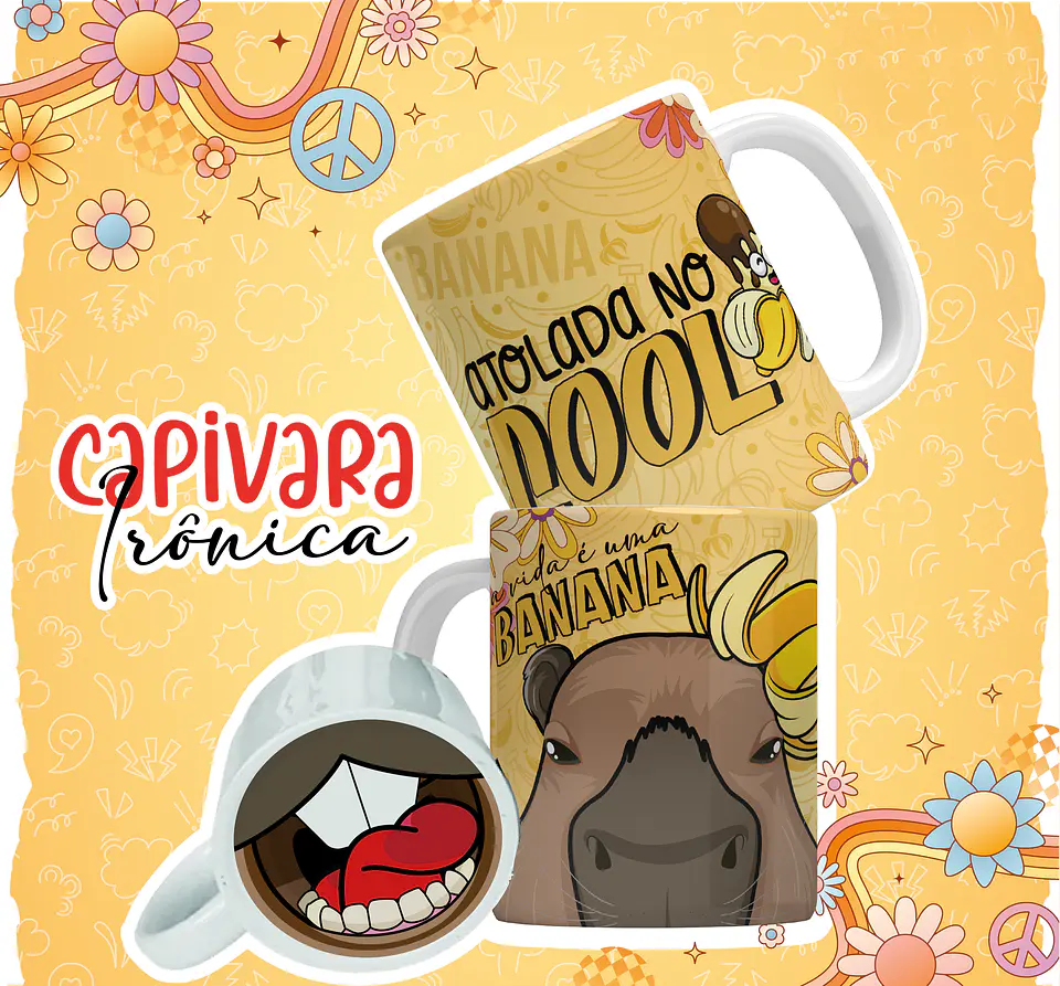 12 Artes para Caneca Capivara Debochada Arquivo em Jpg 6