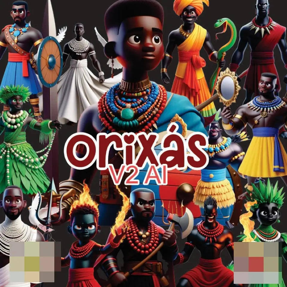 Kit Digital Orixás 3d em Png 1