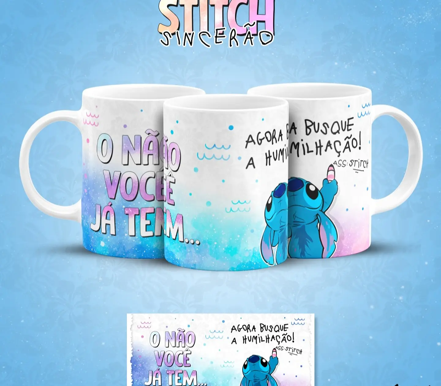 13 Artes para Caneca Stitch Sincerão Arquivo em Jpg  6
