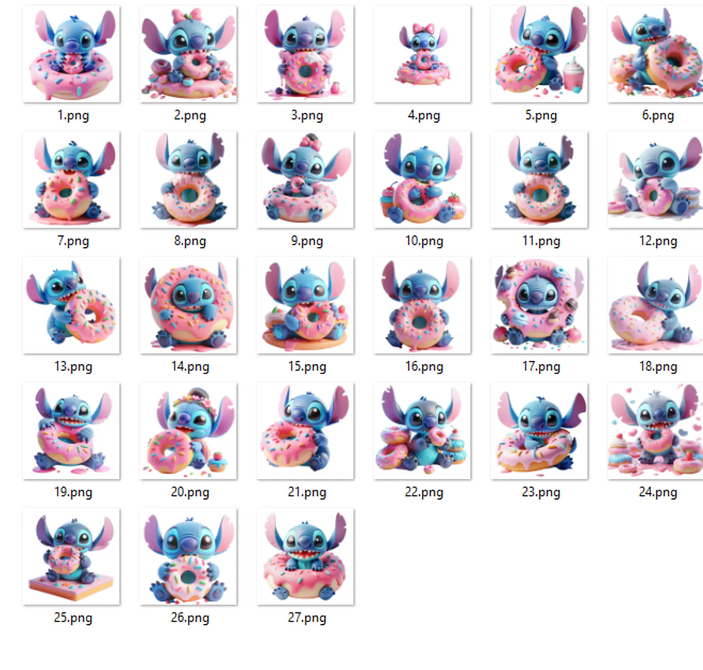 Kit Digital Stitch Dunuts em Png 1