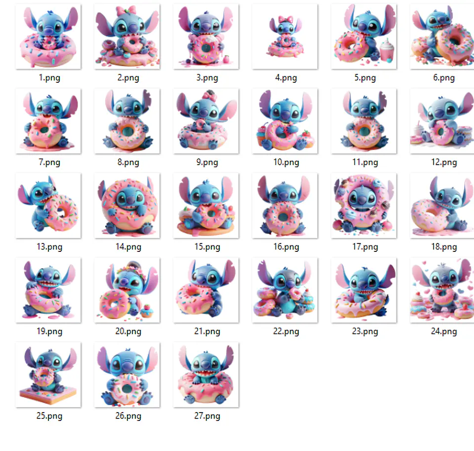 Kit Digital Stitch Dunuts em Png 1