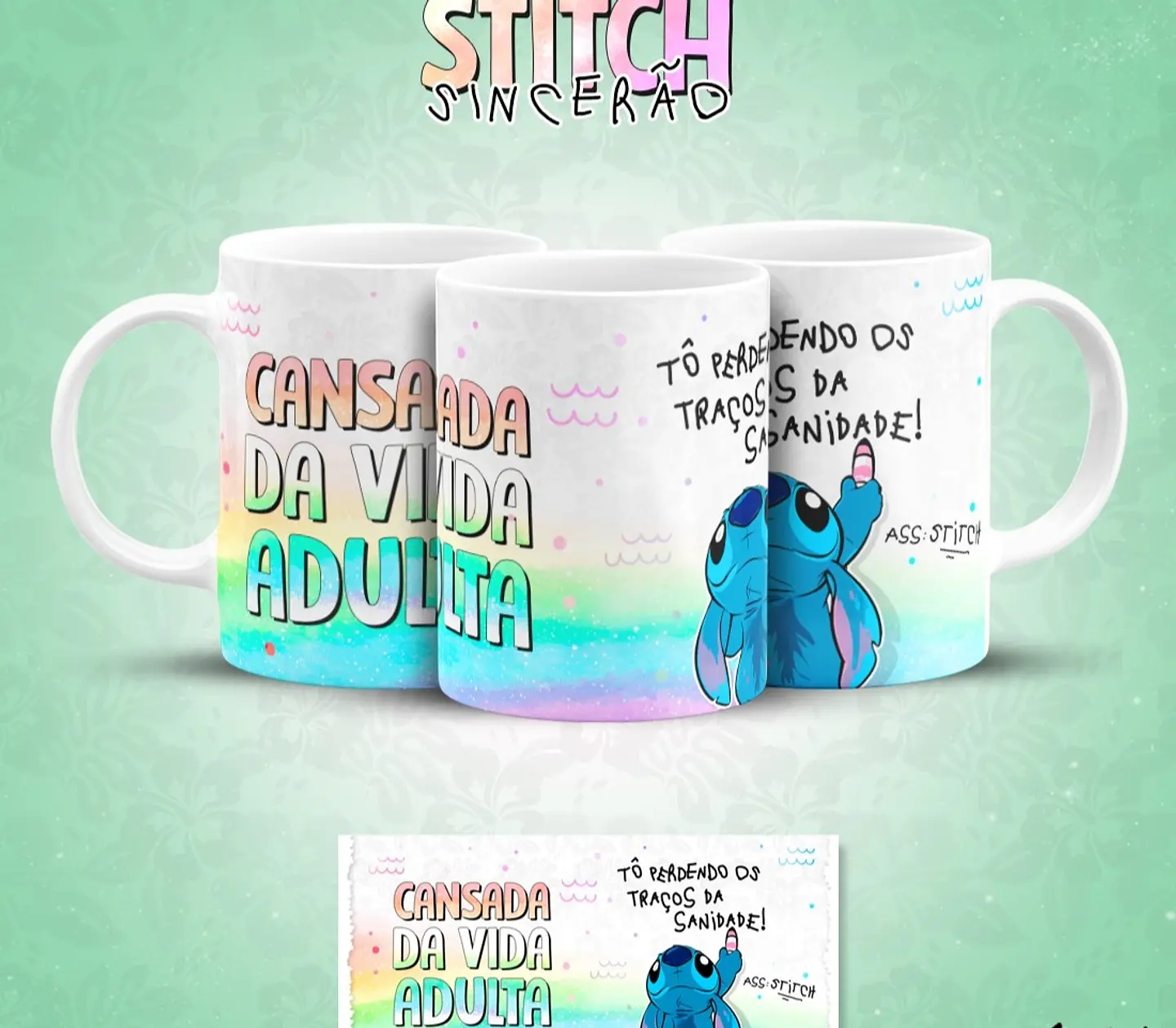 13 Artes para Caneca Stitch Sincerão Arquivo em Jpg  9