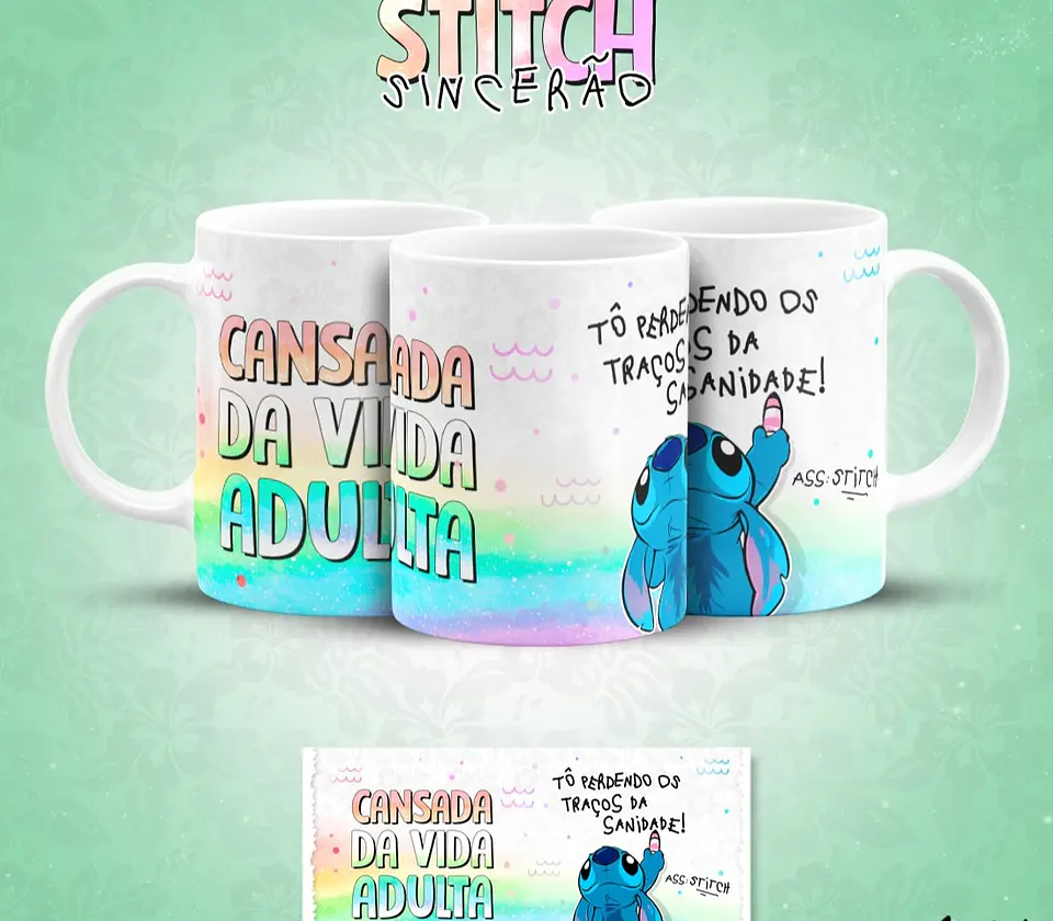 13 Artes para Caneca Stitch Sincerão Arquivo em Jpg  9