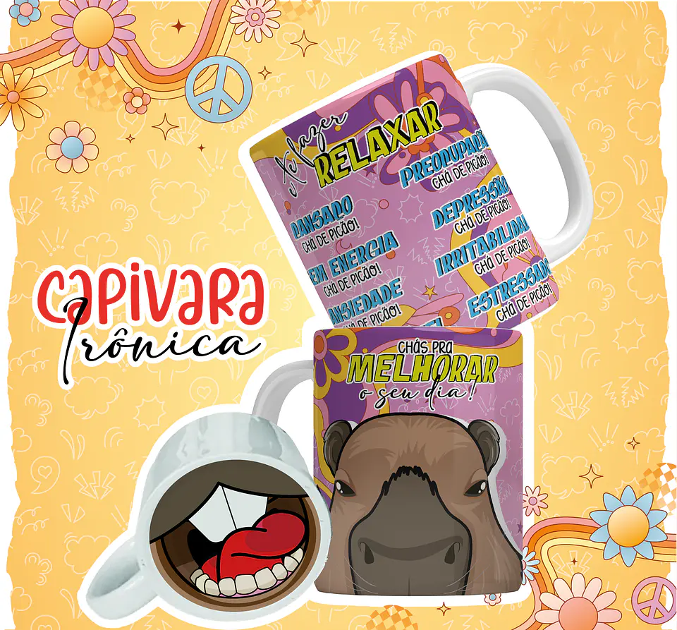12 Artes para Caneca Capivara Debochada Arquivo em Jpg 13
