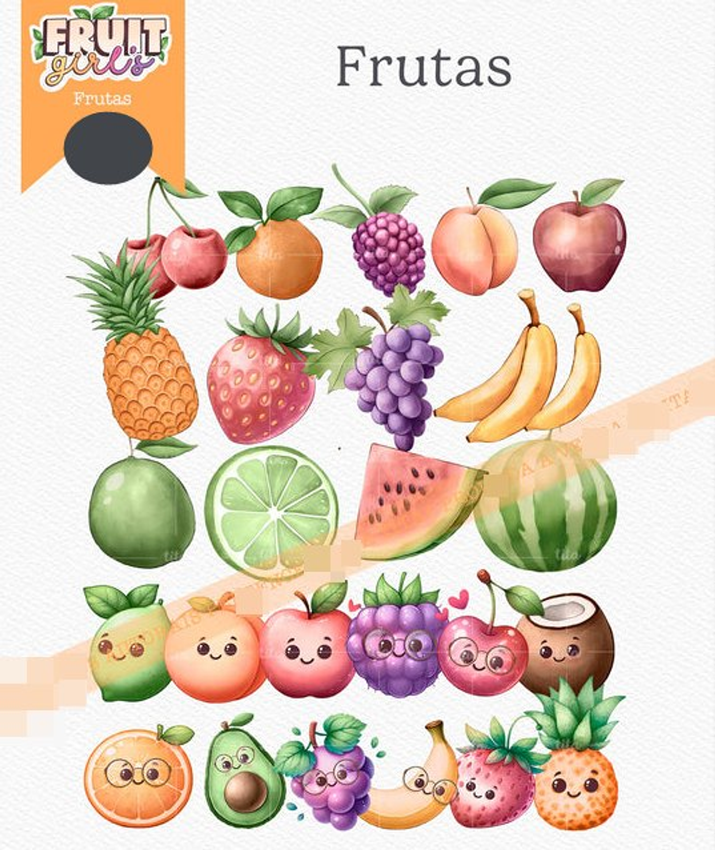 Kit Digital Frutinhas Aquarelado Png  1