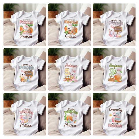 20 Artes para Body Páscoa Arquivo Editável 