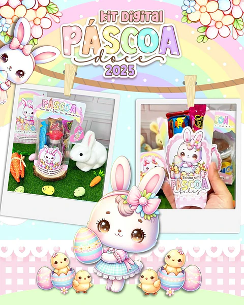 Arquivo de Corte Mimos Páscoa Doce Coelhinhos em Pdf 