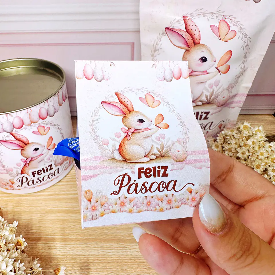 Arquivo de Corte Mimos Páscoa Clean Coelhinhos em Pdf  3