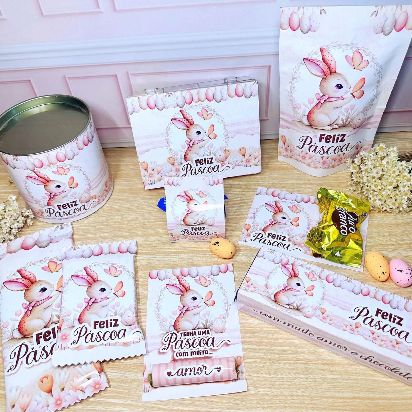 Arquivo de Corte Mimos Páscoa Clean Coelhinhos em Pdf  4