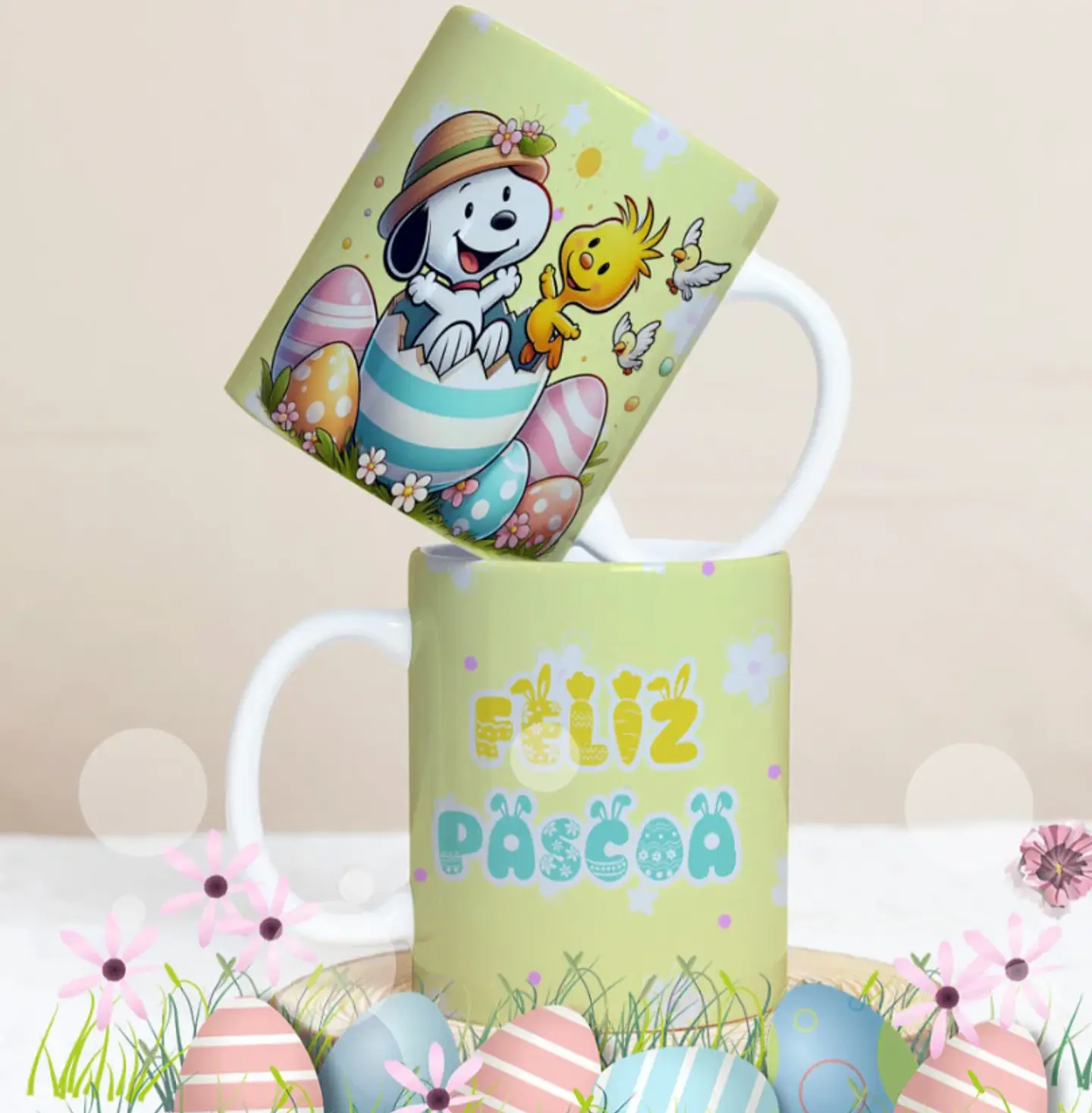 27 Artes para Caneca Páscoa Personagens Arquivo Editável 2