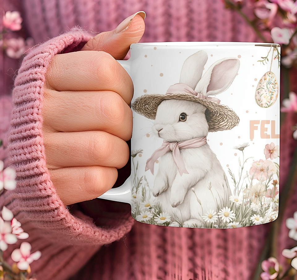 10 Artes para Caneca Páscoa Vintage Arquivo Editável 3