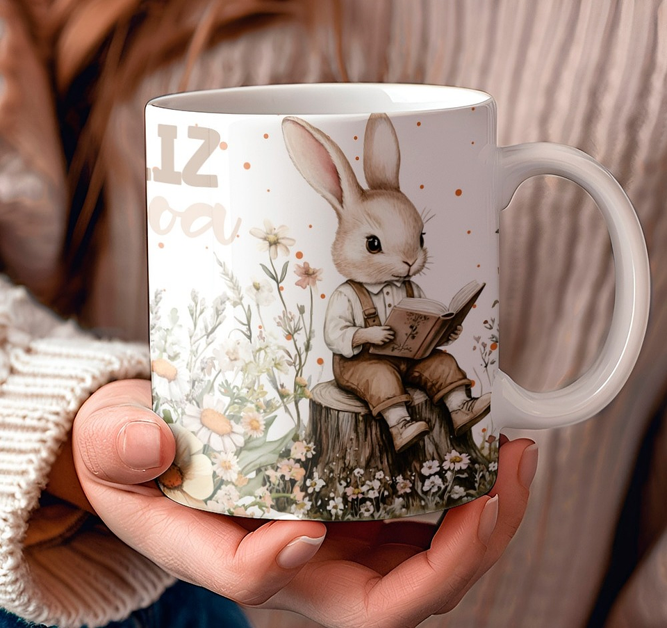 10 Artes para Caneca Páscoa Vintage Arquivo Editável 4