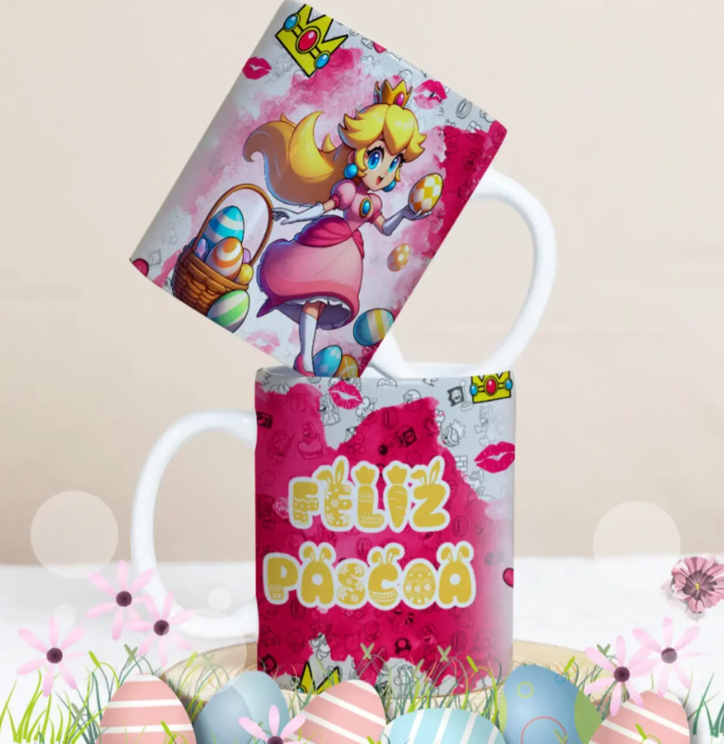 27 Artes para Caneca Páscoa Personagens Arquivo Editável 9