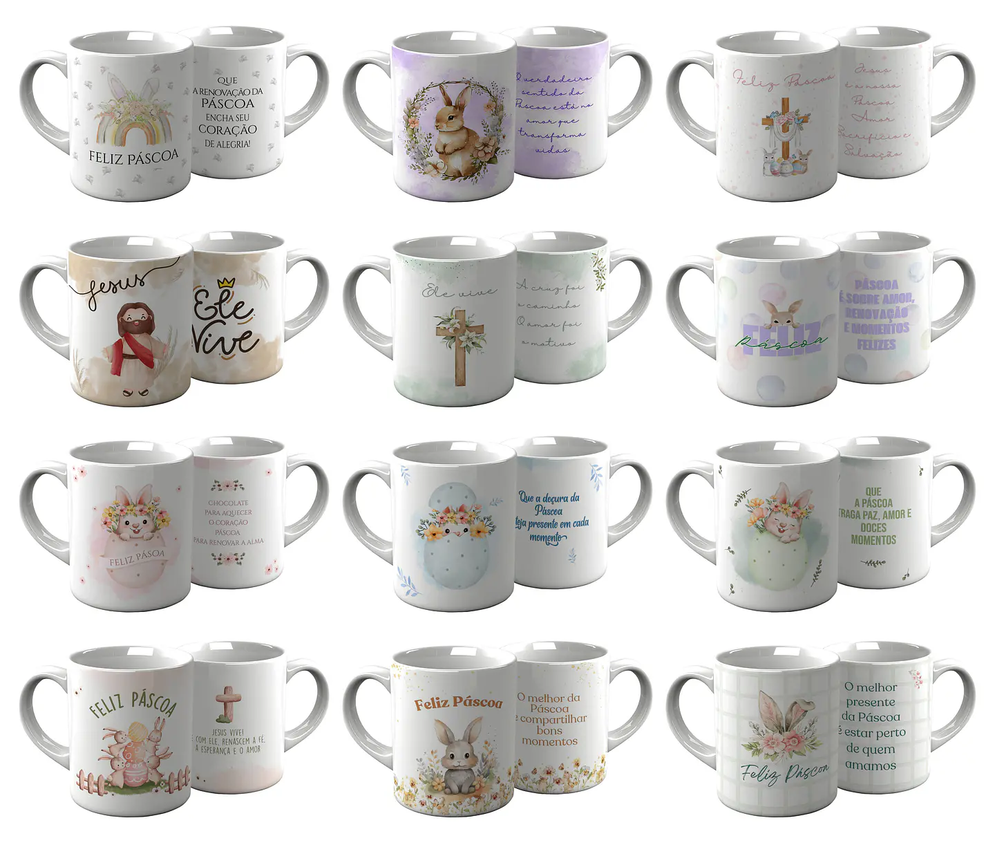 15 Artes para Caneca Páscoa Aquarela Arquivo em Jpg  1