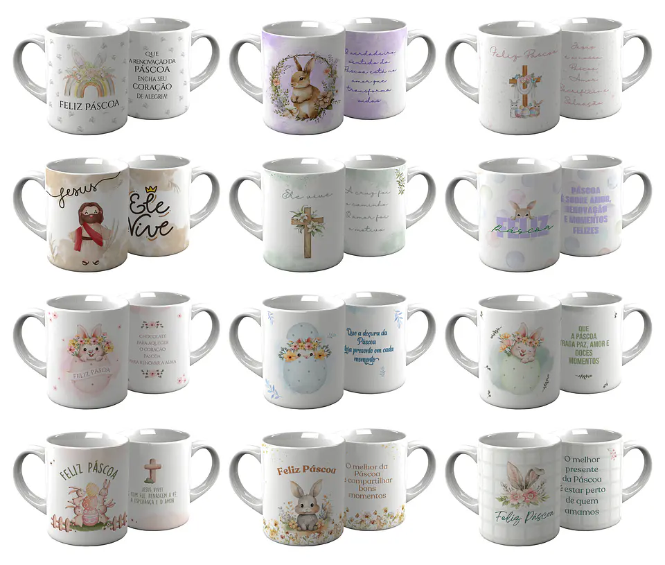 15 Artes para Caneca Páscoa Aquarela Arquivo em Jpg  1