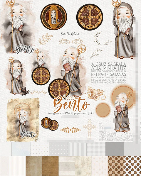 Kit Digital São Bento Aquarelado Png