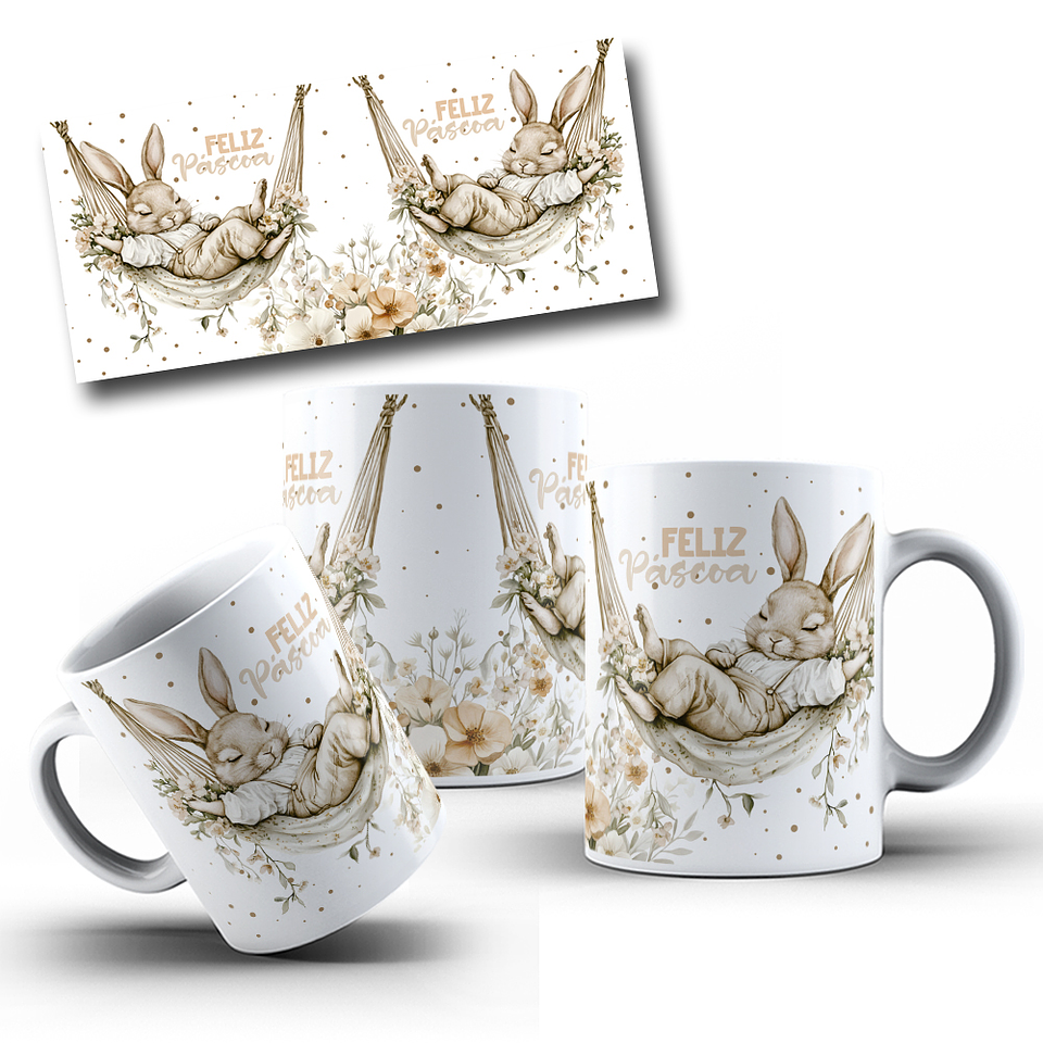 10 Artes para Caneca Páscoa Vintage Arquivo Editável 12