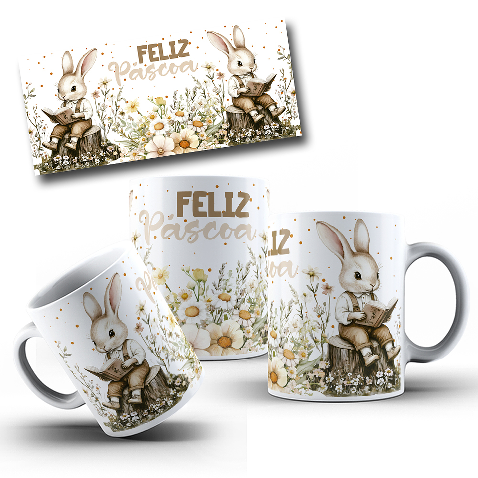 10 Artes para Caneca Páscoa Vintage Arquivo Editável 14