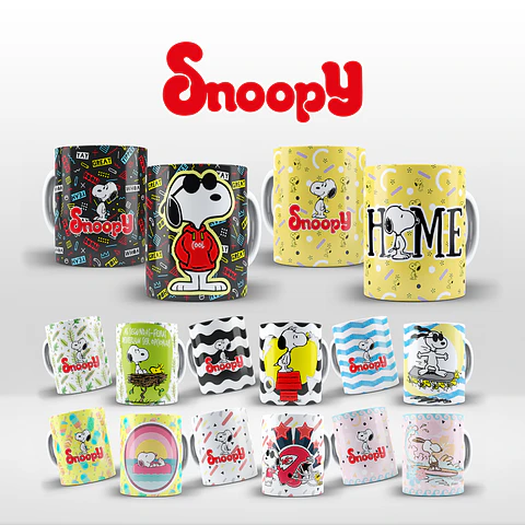 21 Artes para Caneca Snoopy Arquivo Editável