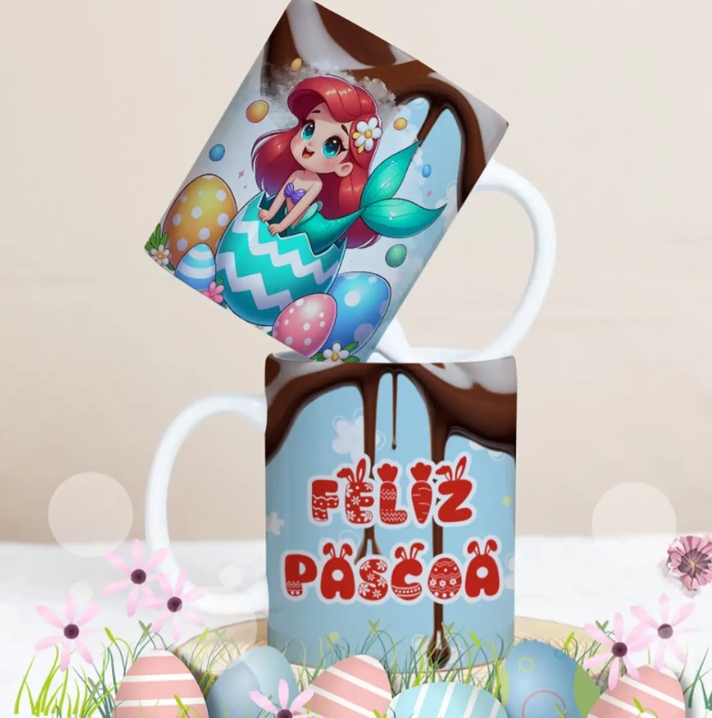 27 Artes para Caneca Páscoa Personagens Arquivo Editável 26