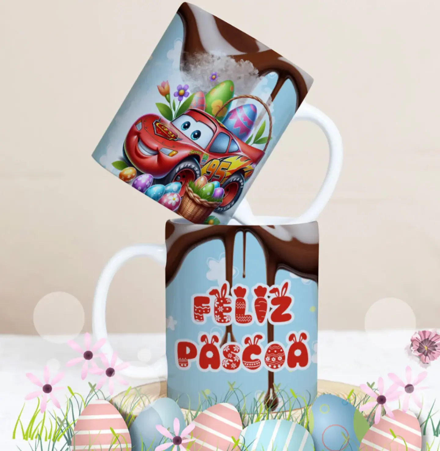 27 Artes para Caneca Páscoa Personagens Arquivo Editável 27