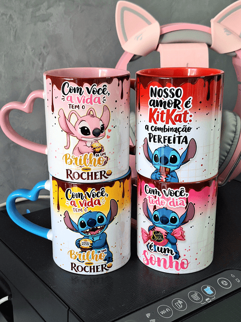 15 Artes para Caneca Stitch Amor de Chocolate Arquivo em Jpg