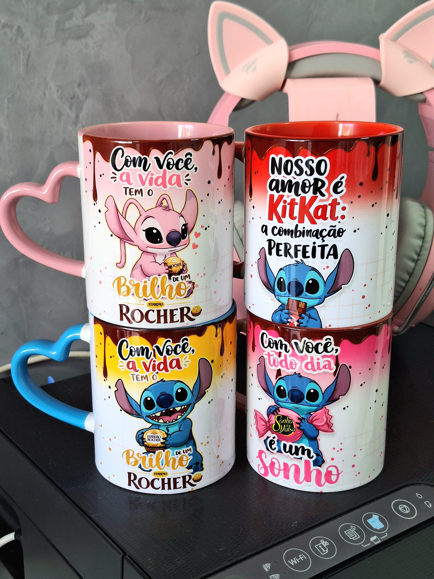 15 Artes para Caneca Stitch Amor de Chocolate Arquivo em Jpg 1