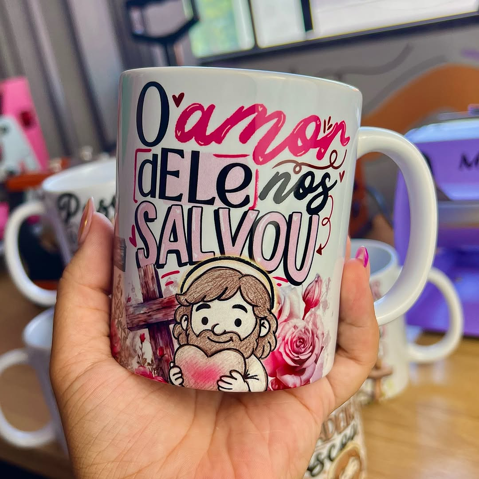 19 Artes para Caneca Páscoa Jesus Cristã Arquivo em Jpg 2