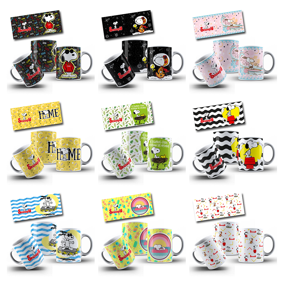 21 Artes para Caneca Snoopy Arquivo Editável 2