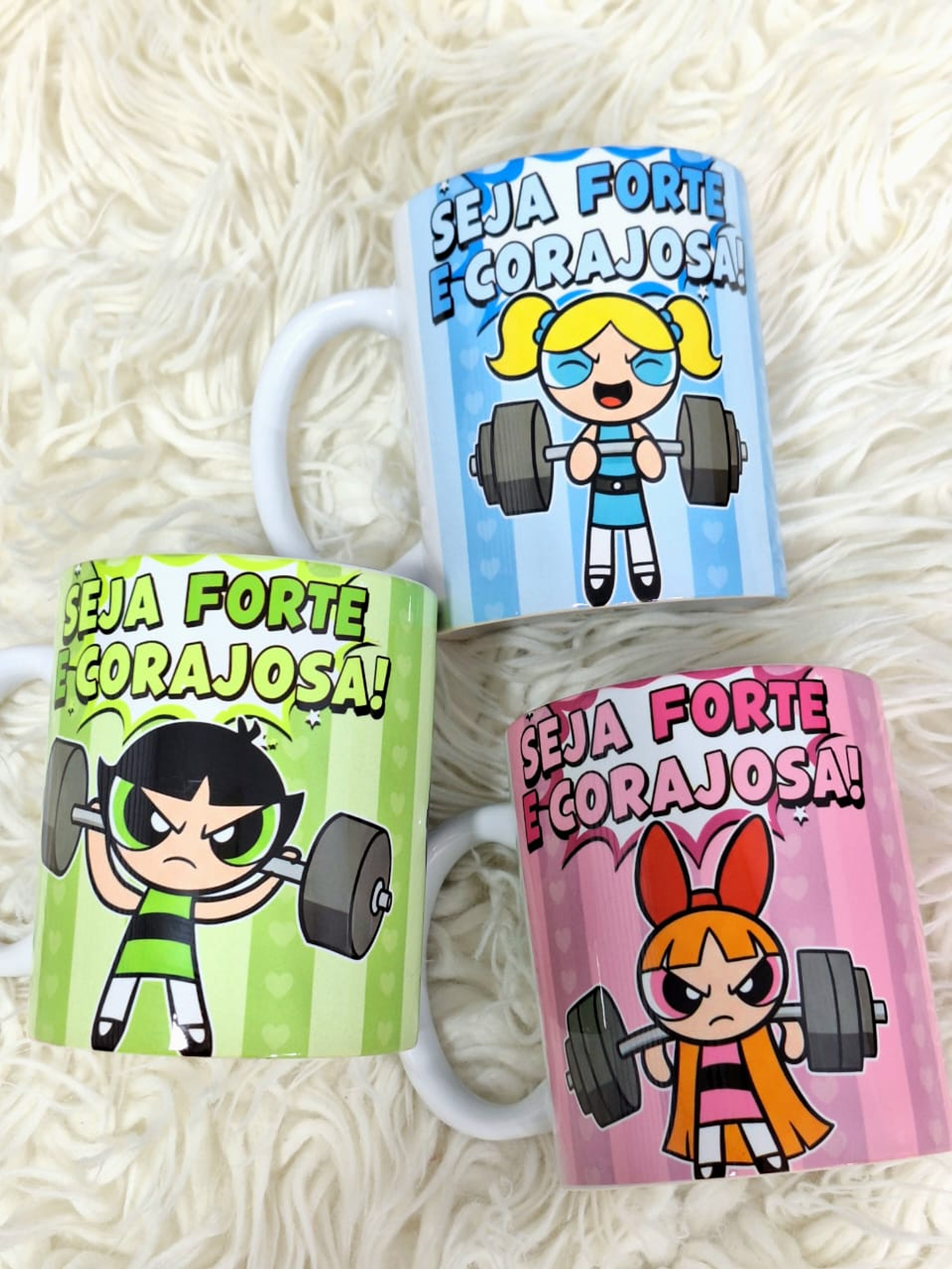 3 Artes Caneca Seja Forte e Corajosa Academia - Meninas Super Poderosas Arquivo Jpg   1