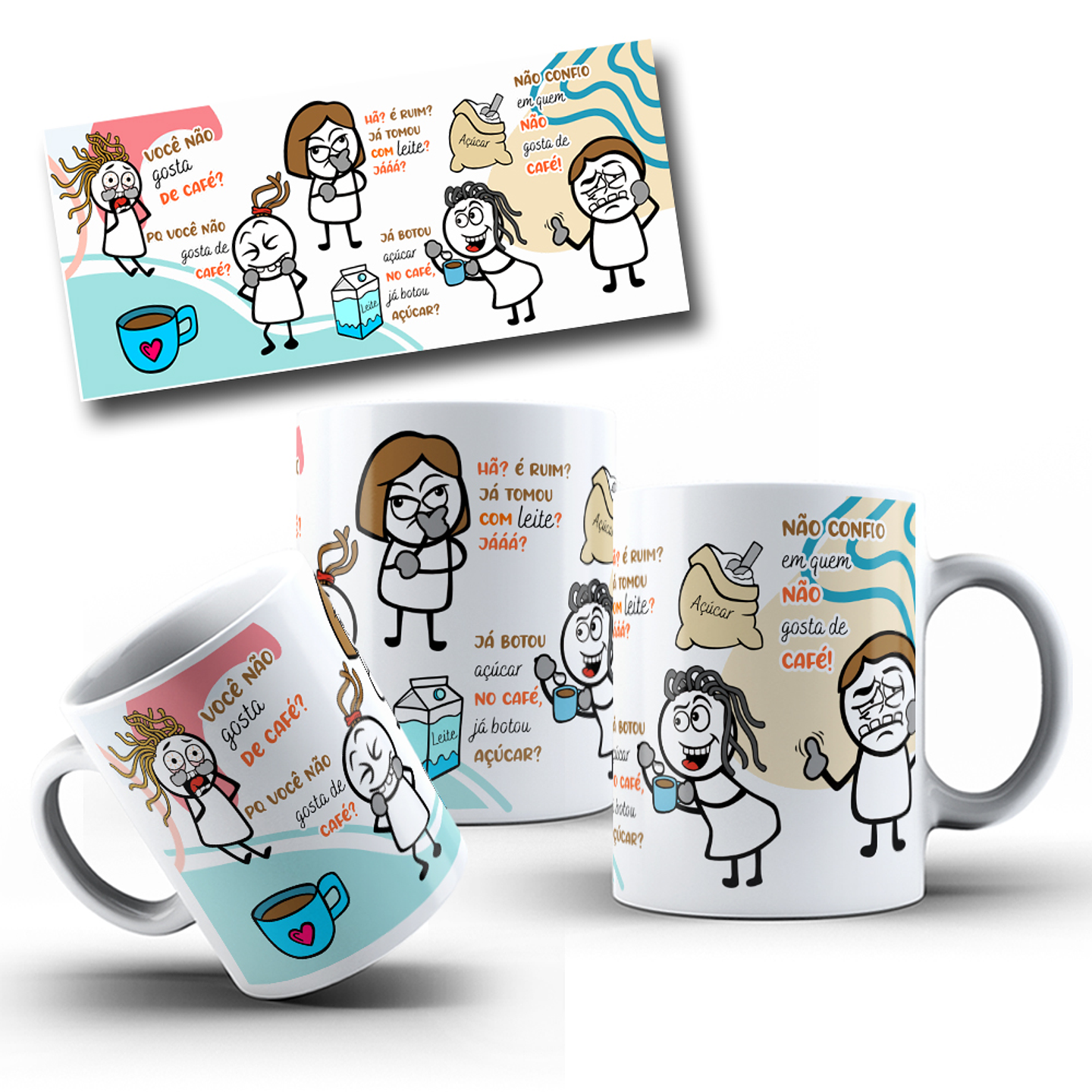 4 Artes para Caneca Flork Memes Frases em Jpg  1