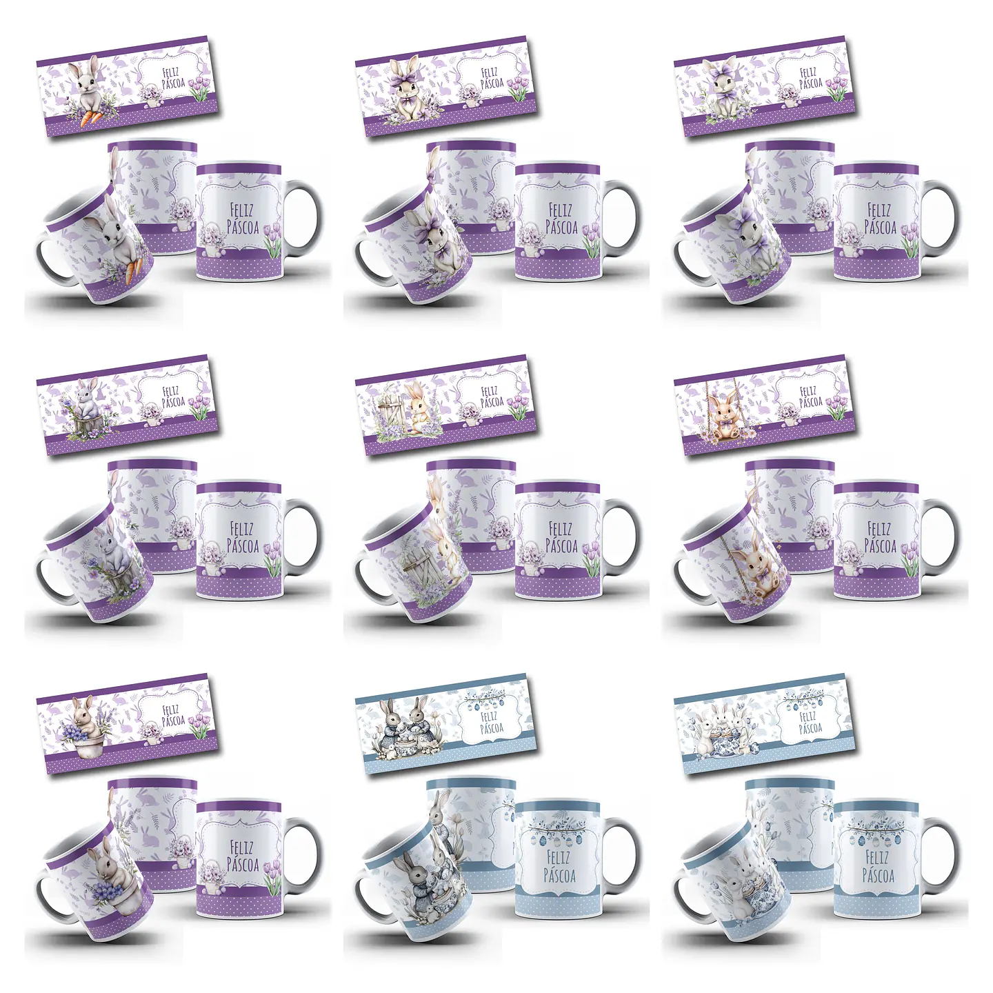 110 Artes para Caneca Pascoa Coelhinhos Jesus e Personagem Arquivo em Jpg 7