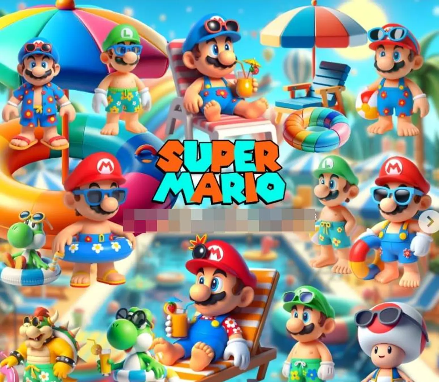 Kit Digital  Super Mario Pool Party 3d em Png 1