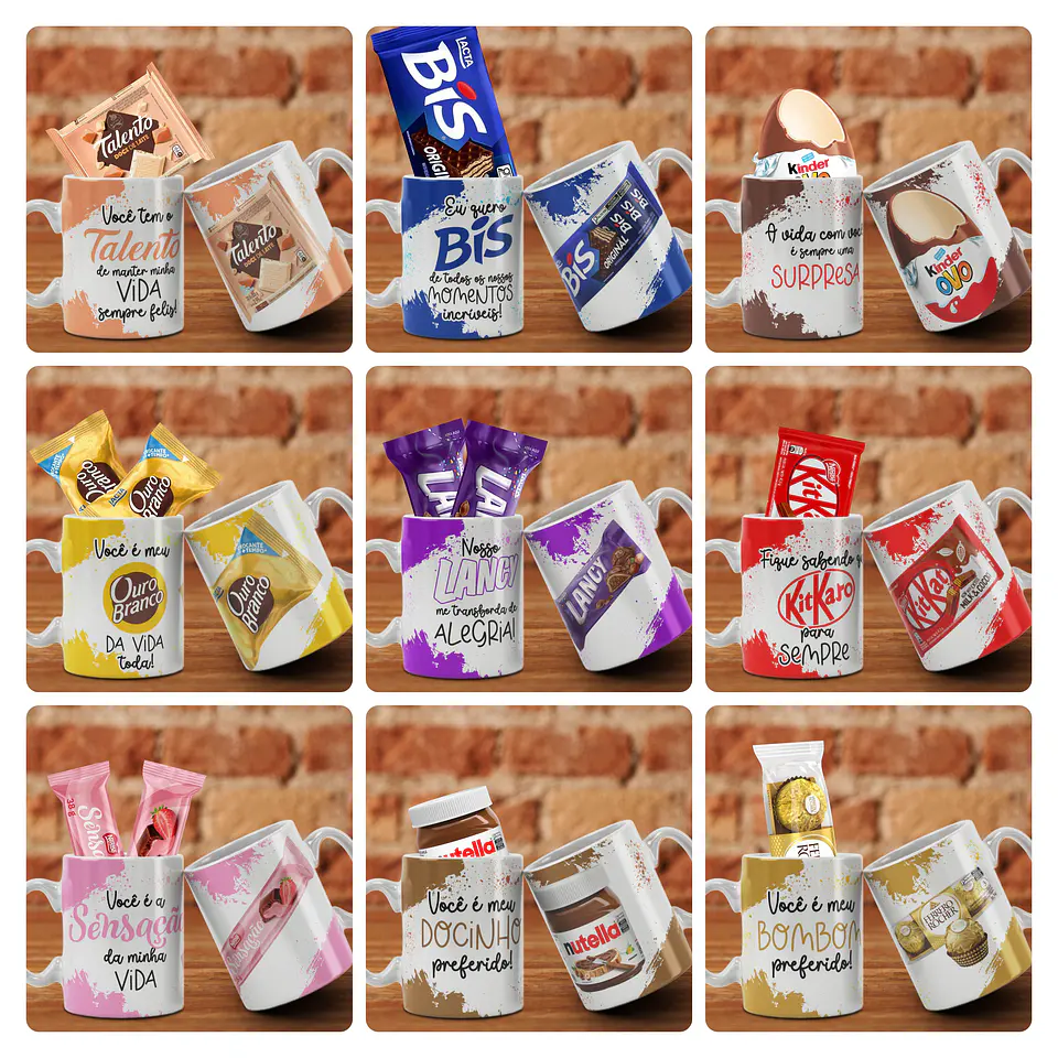 15 Artes para Caneca Chocolates Páscoa Arquivo em Jpg  7