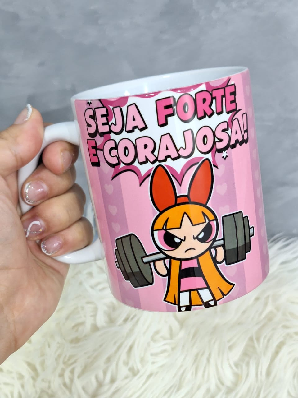 3 Artes Caneca Seja Forte e Corajosa Academia - Meninas Super Poderosas Arquivo Jpg   4