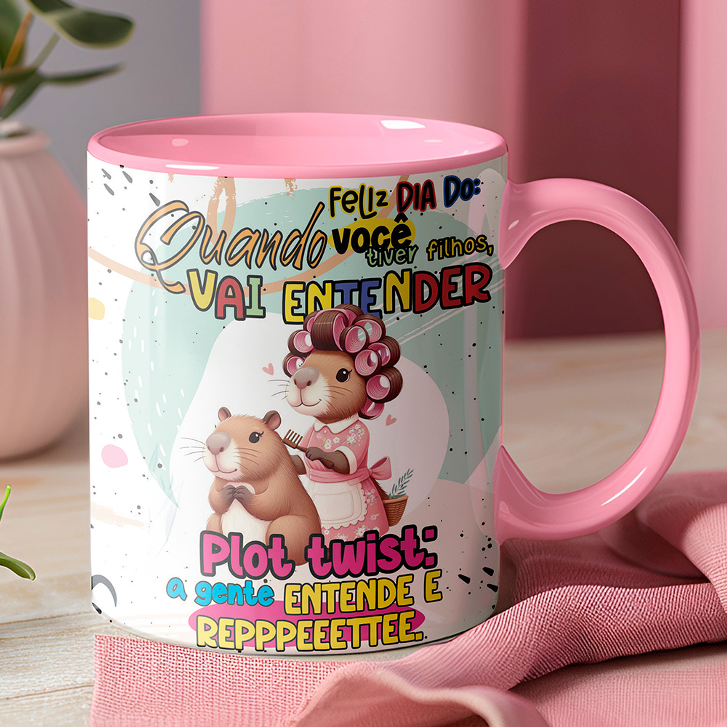 9 Artes para Caneca Dia das Mães Capivara Arquivo Editável 1