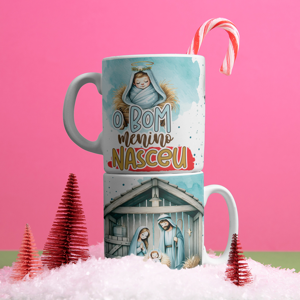 5 Artes para Caneca Jesus Verdadeiro Natal Arquivo Editável 4
