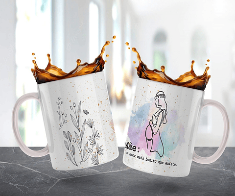 10 Artes para Caneca Dia das Mãe Minimalista em Jpg 