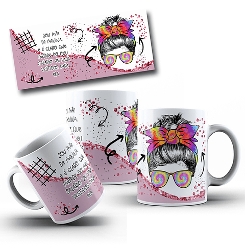 9 Artes para caneca Dia das Mães Sou Mae E É Claro Que em Png 