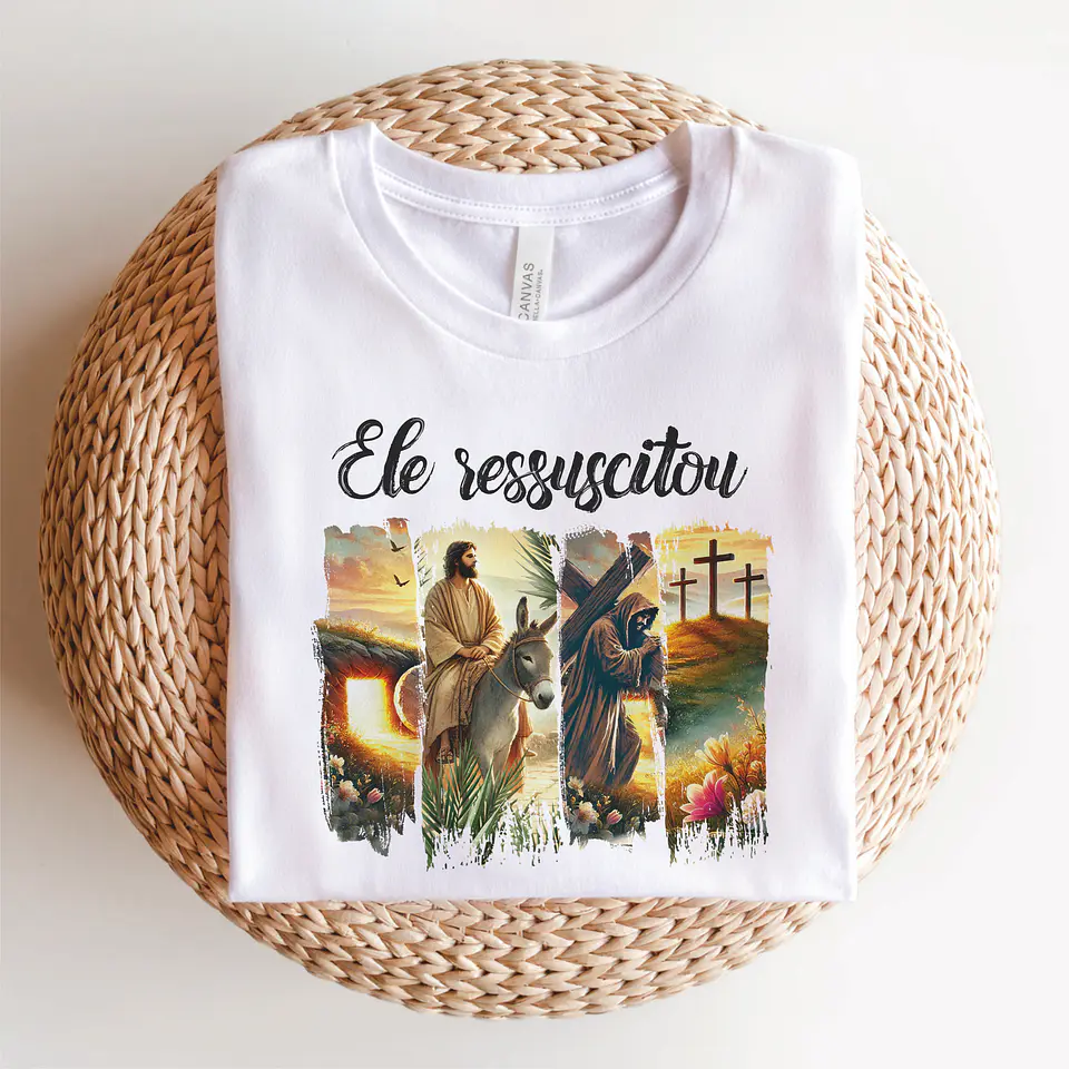 7 Artes para Camisa Jesus Ressucitou Arquivo Editável 2