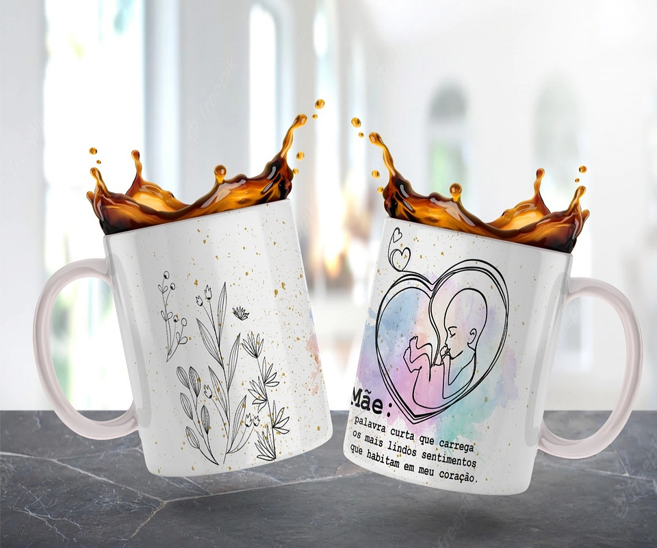 10 Artes para Caneca Dia das Mãe Minimalista em Jpg  4