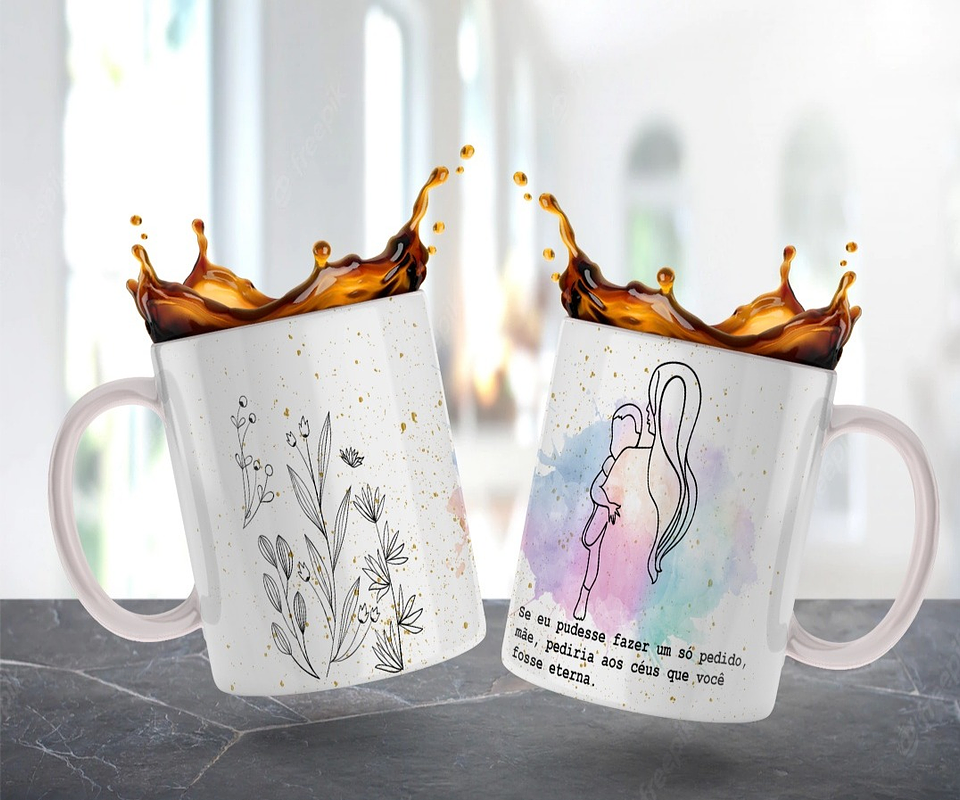10 Artes para Caneca Dia das Mãe Minimalista em Jpg  5